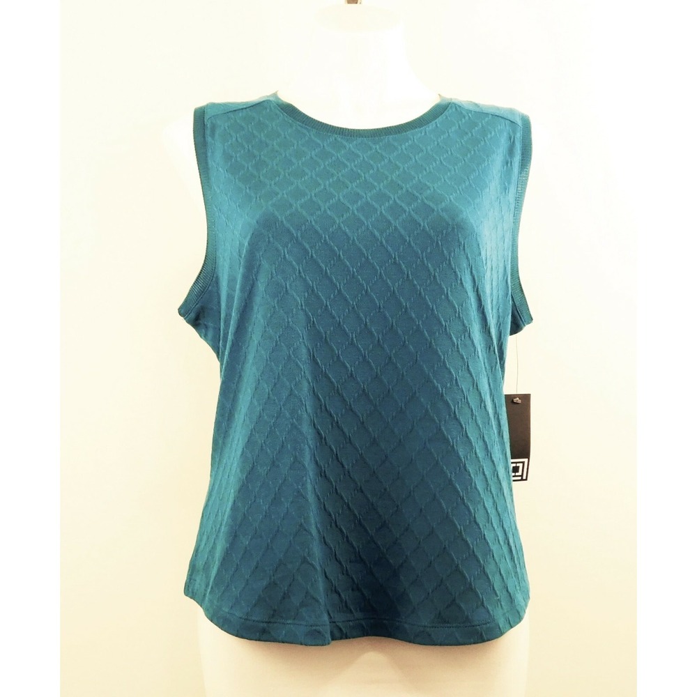 New Liz Claiborne Women Shirt, Vest, Size Petite X-Large, teal, polyester blend
